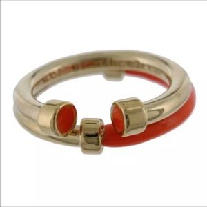 Gold tone and orange Marc Jacobs rings (2)